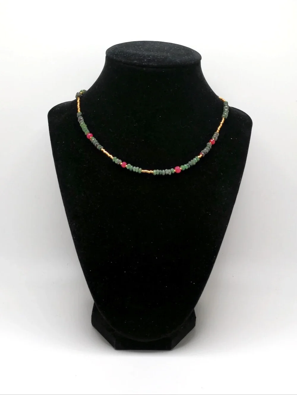 381MIDALANE Ruby Gemstone Choker